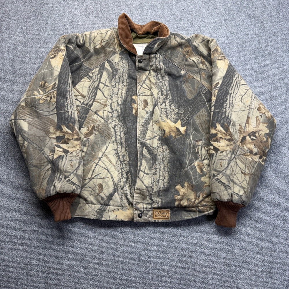 Walls Outdoors Camo Bomber Jacket Mens Large Tall RealTree Hardwoods 35195HW